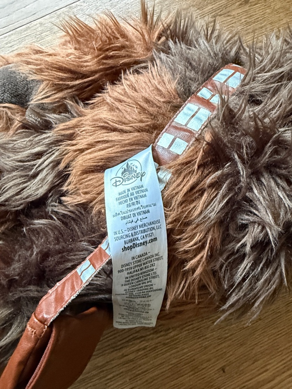 Disney Brown and Dark Brown Chewbacca Plush with Bandolier - Picture 2 of 2